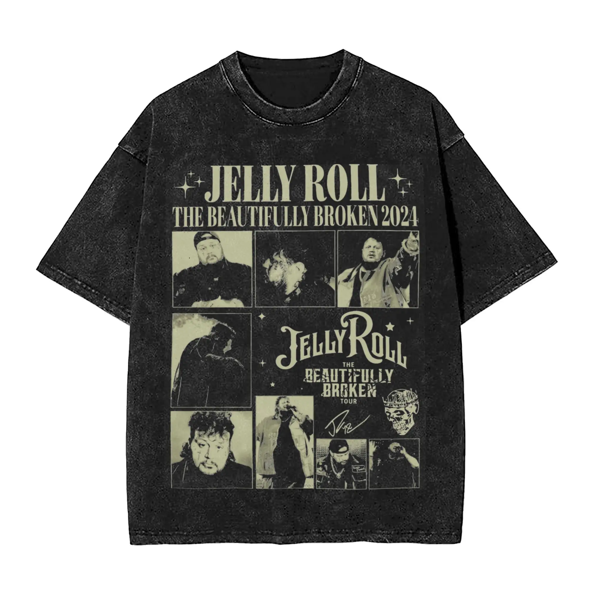 90s Jelly Roll 2024 Concert T Shirt Vintage Style For Men Women Pure Cotton T-Shirts Tee Tops