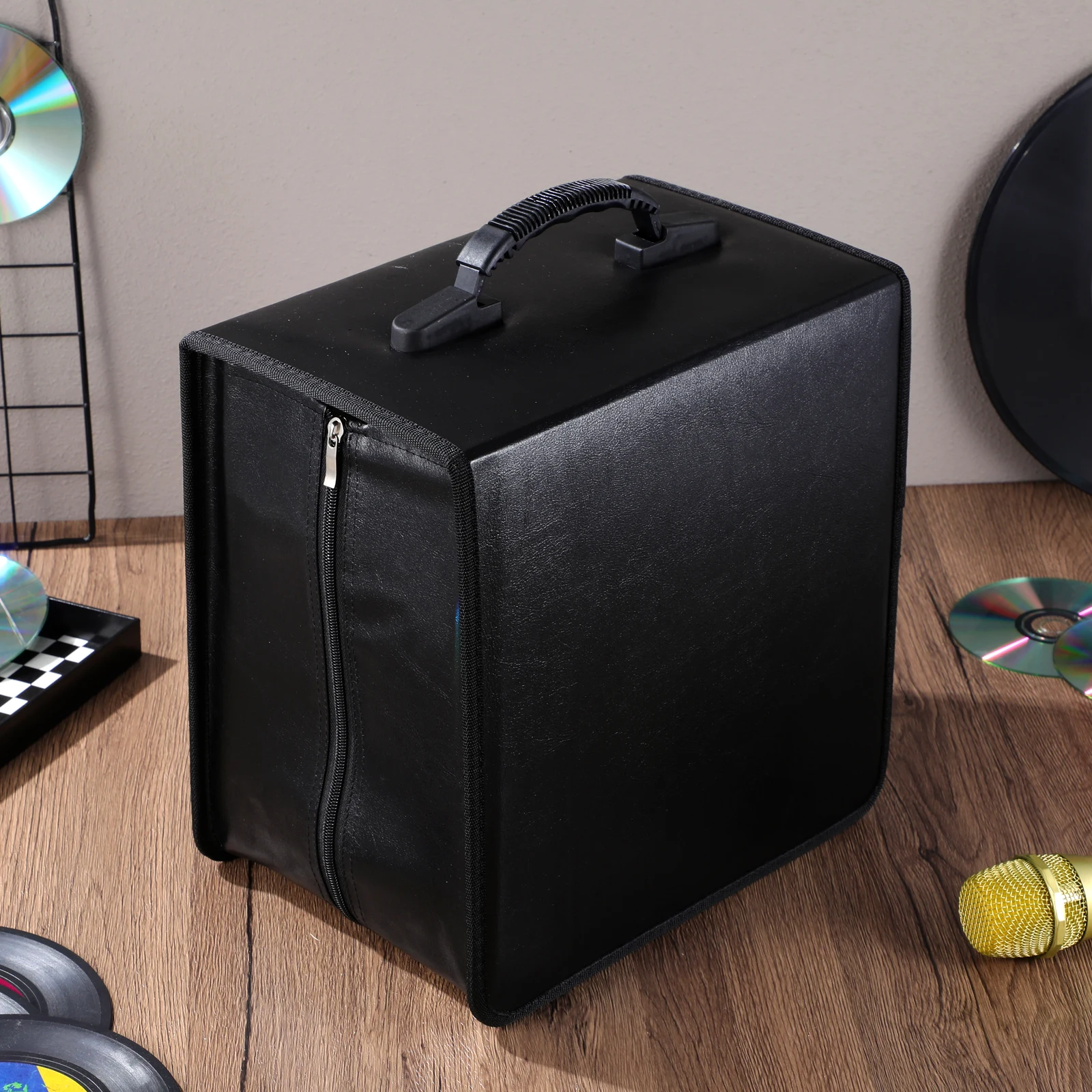 

520 Discs Large Capacity Portable Cd Dvd Storage Case Dustproof Zippered Organizer Holder For Cds Dvds Media Black