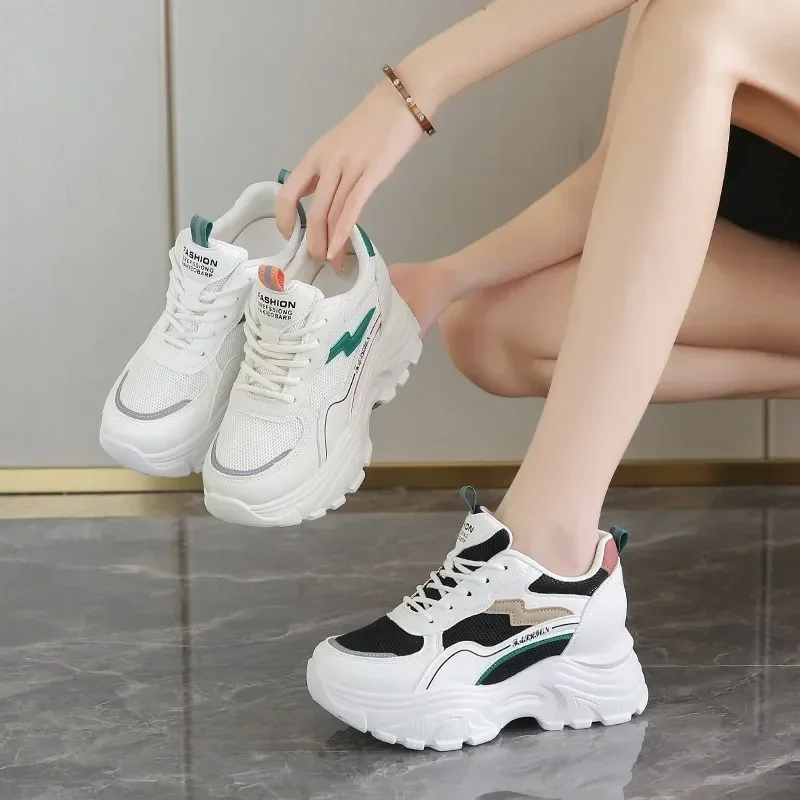 Women's Sneakers Breathable Female Vulcanized Shoes Lace-Up Walking  Spring Platform Casual Comfortable Shoes for Ladies