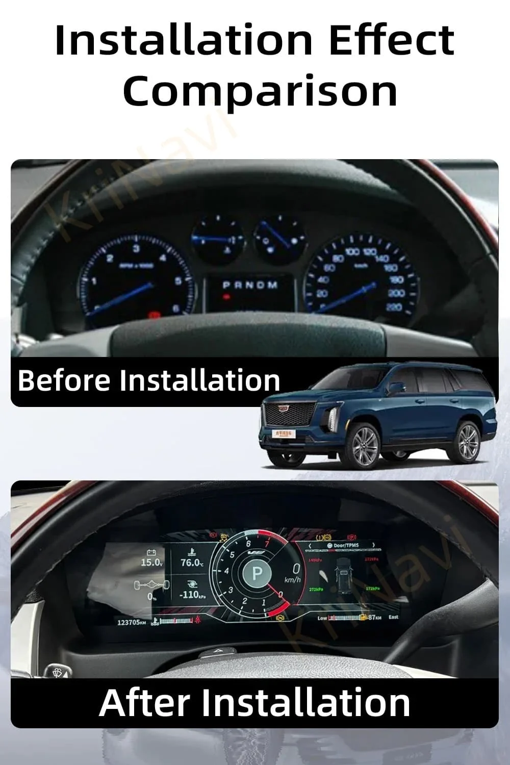 

Car Dashboard Digital Cluster For Cadillac Escalade 2006-2013 Auto LCD Instrument Panel Speedometer Odometer Screen