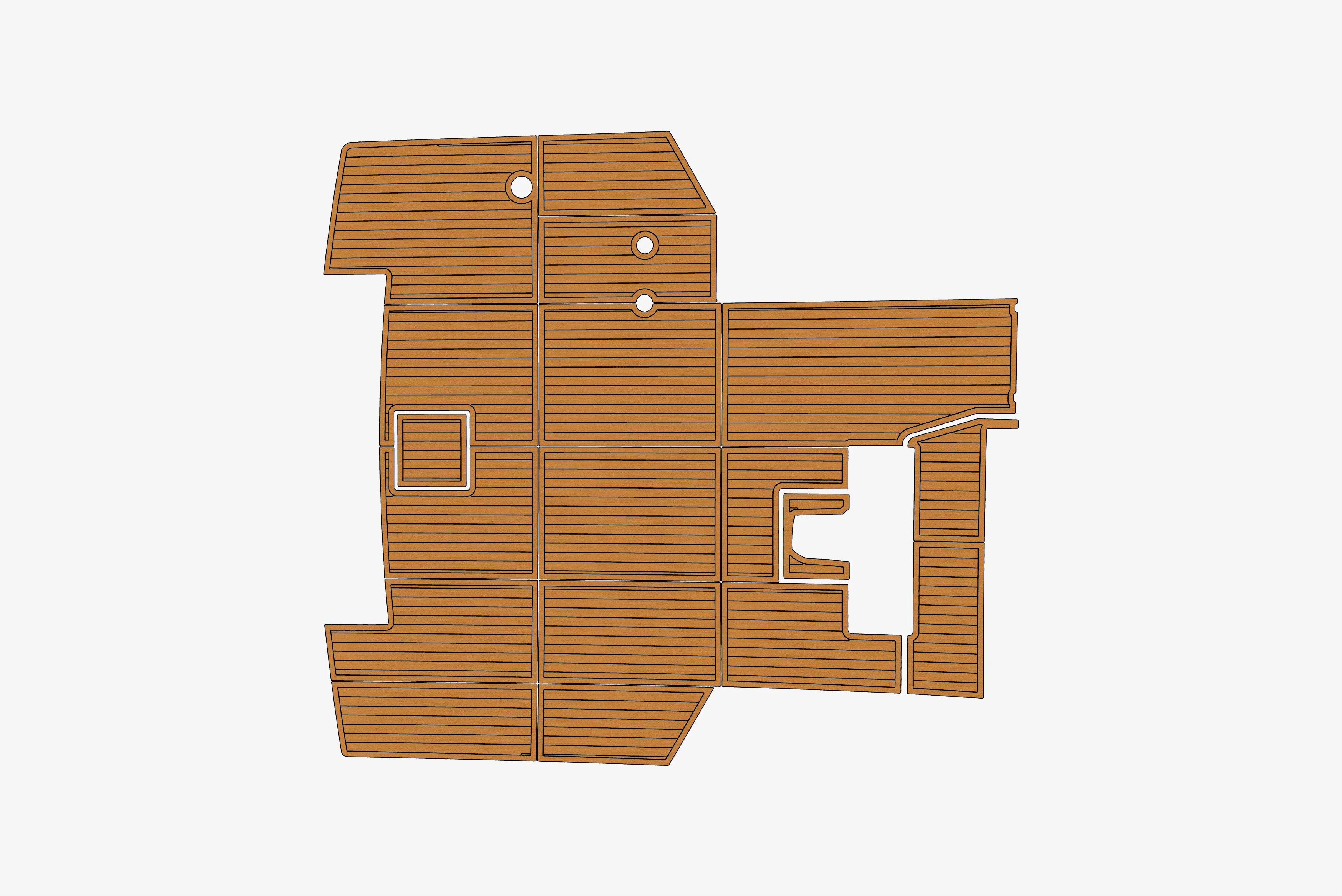 1985 Bertram 63 1/4 "6 مللي متر إيفا رغوة عدم الانزلاق بولي كلوريد الفينيل خشب الساج التزيين البحرية حصيرة أكوا جاتورستيب السجاد الطابق البحري #1