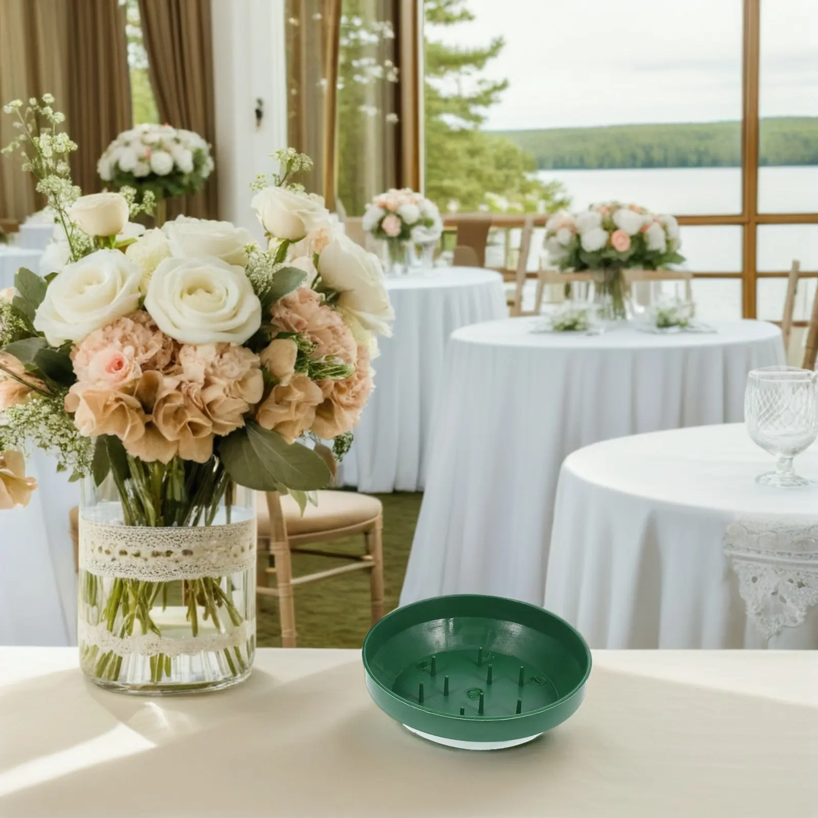 

25 шт. круглых пластиковых подставок для цветов, оснований для флористических композиций, для стабильной демонстрации живых цветов, декор для мероприятий и столов