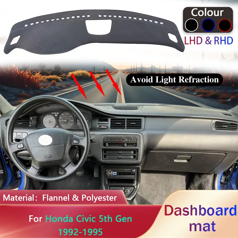 

Автомобильная накладка на приборную панель для Honda Civic 5-го поколения EG EH EJ 1992 1993 1994 1995 Седан Хэтчбек Солнцезащитный коврик Коврик Аксессуары