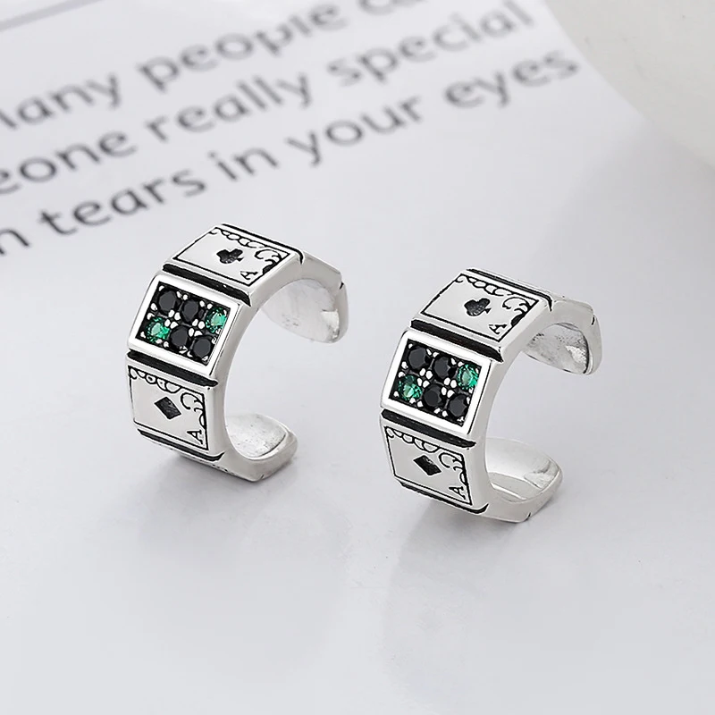 Punk Retro Playing Card Diamond-set Decoration Ring Suitable For Summer Travel Fashion Jewelry image 5