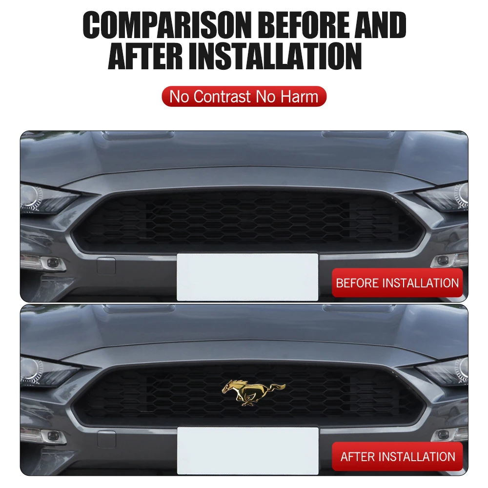 Car Front Grill/Rear Emblem Lid Covers Logo Sticker For Mustang GT Focus Mk2 Mk3 Fiesta Ranger Mondeo S-MAX Kuga Shyelby Transit