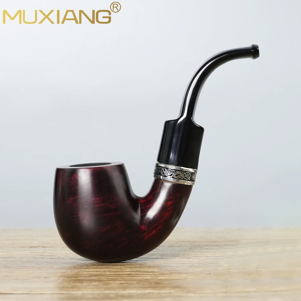 

Portable Handmade Pipe 9mm Filter Tobacco Pipe Smoking Pipe As Men Gift Imported Briar Wood Pipe Black Or Dark Red