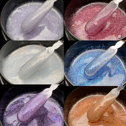 Jillnails 100g Reflective Builder Nail Gel for Nails Extensions Glitter Sparkling Self Levelilng Gel Polish