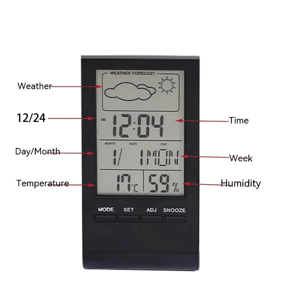 Display Hygrometer Humidity Value Weather Forecast Max Digital Clock Thermometer Indoor Mini Meter Station Temperature Min Gauge