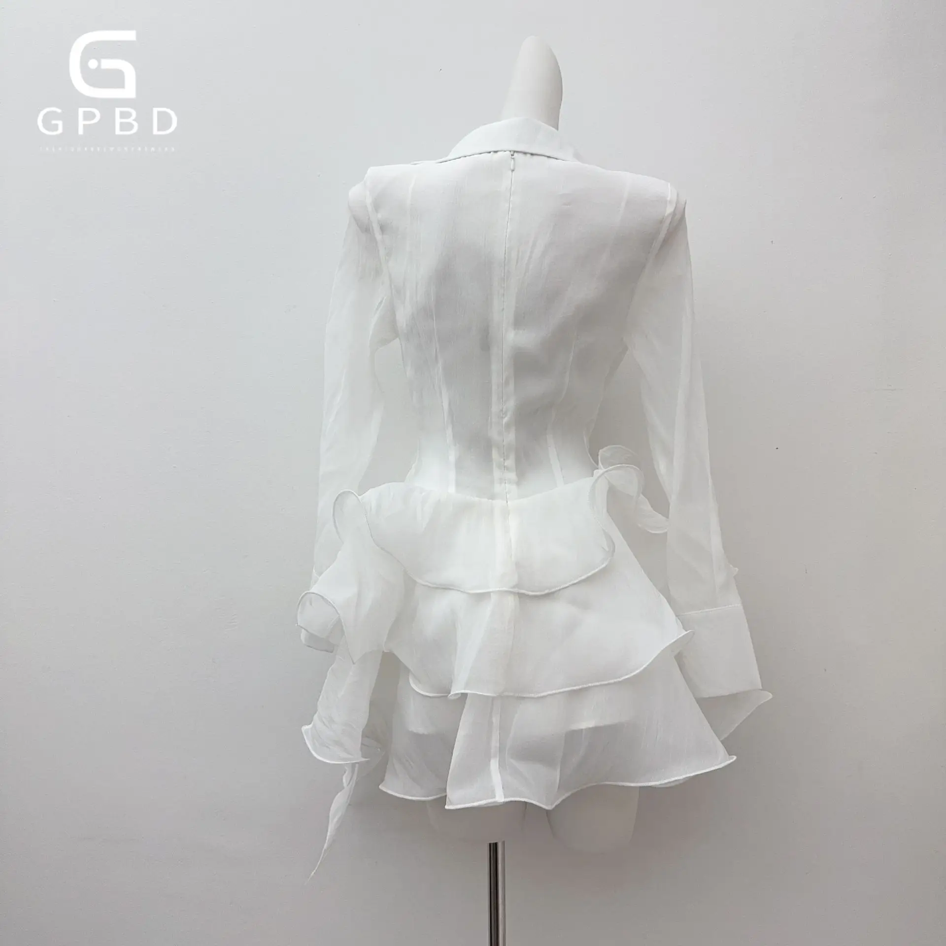 2025 Vestido floral transparente de duas peças Conjunto de camisola e blusa elegante francesa