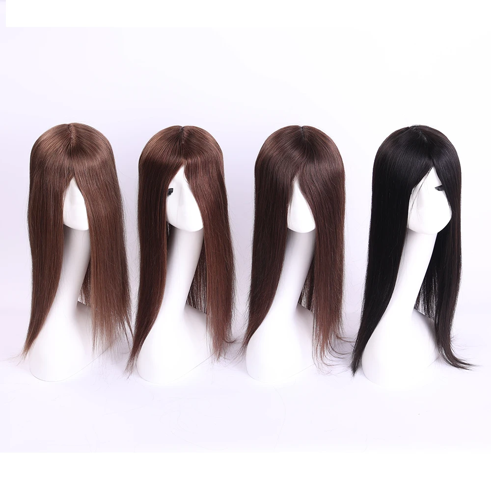 Modelo australiano 7*9 polegadas cabelo remy indiano 14-20 polegadas renda suíça topper de cabelo humano para mulheres com pele fina pu em torno