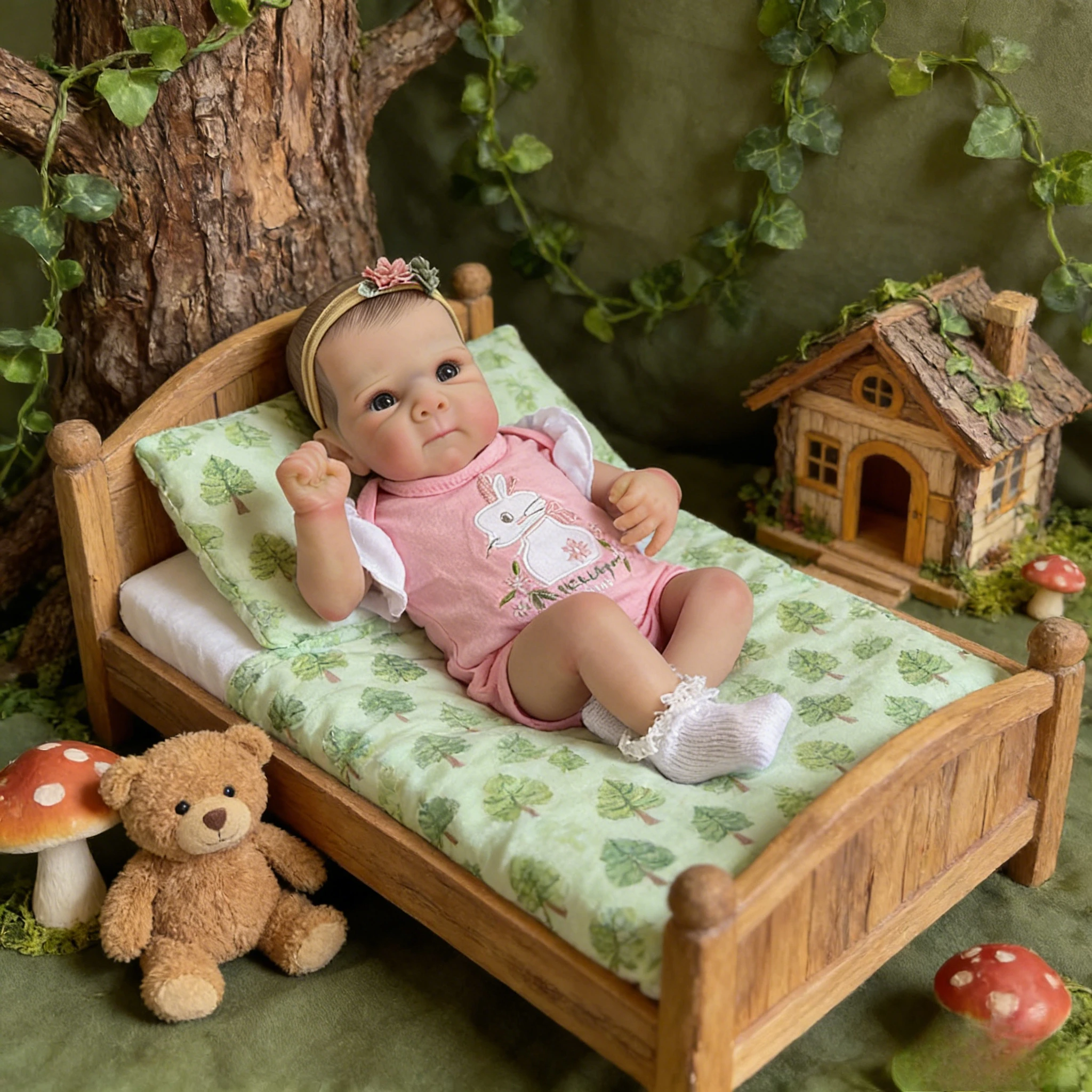 17” Reborn Newborn Doll Girl Bettie Hyper Realistic 3D Skin with Visible Veins, Pink Outfit Bebés Reborns