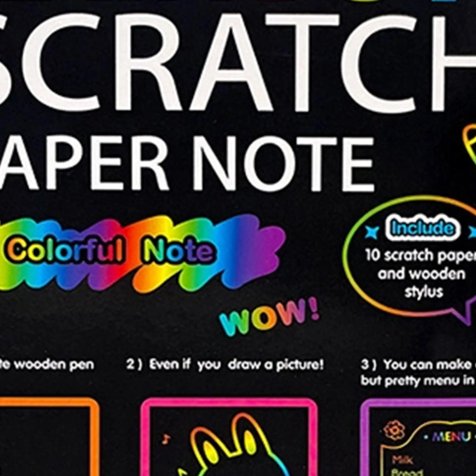 Carnet de coloriage arc-en-ciel en papier à gratter, carnet de notes en papier artisanal pour enfants garçons étudiants salle de classe maison voyage avion