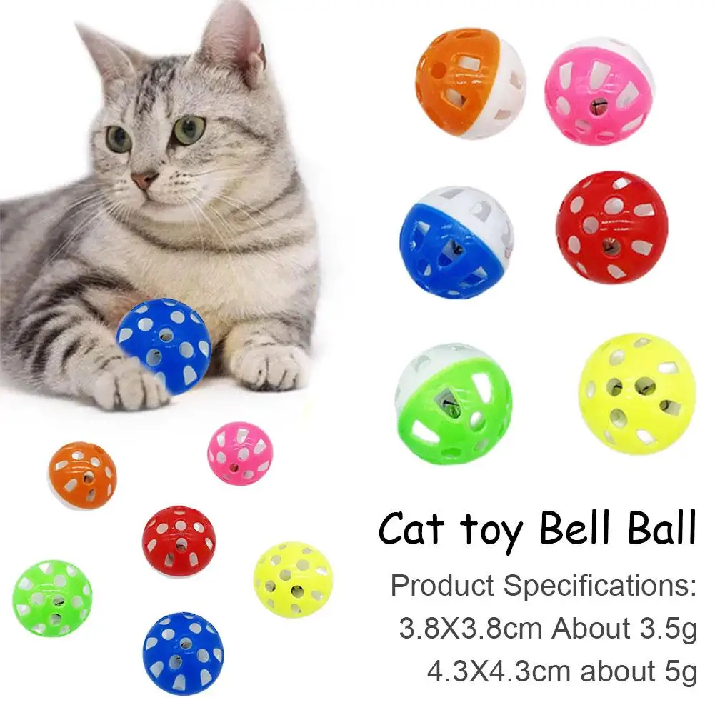 1pc Toy Bell Ball 38mm 43mm Plastic Toy Fun Interactive Pets Animal Games Ball Exercise Funny Toy Z2z1