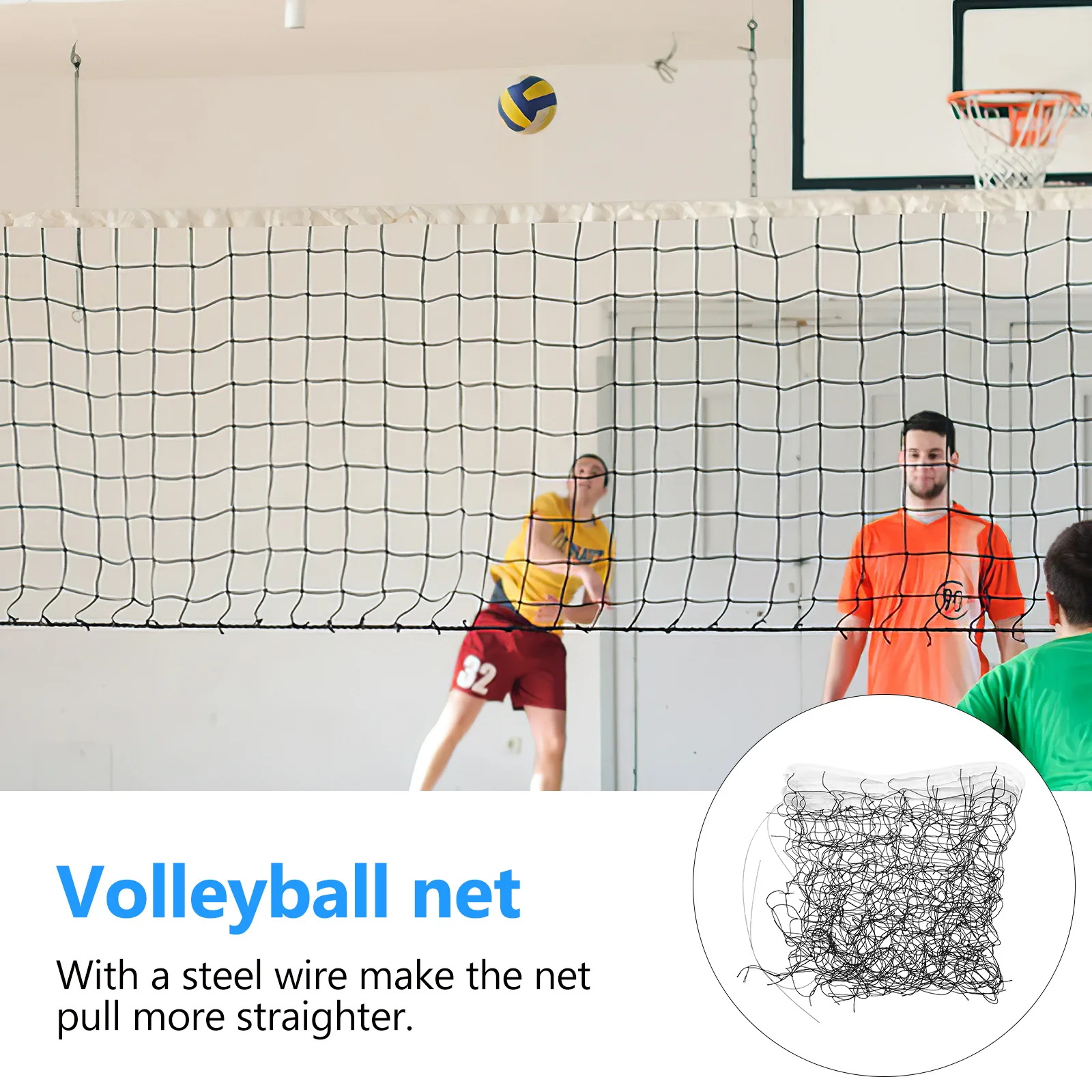 

Braided Volleyball Net for Sports Heavy Duty Polypropylene Build Indoor Outdoor Use Weather Resistant Compact Easy Storage