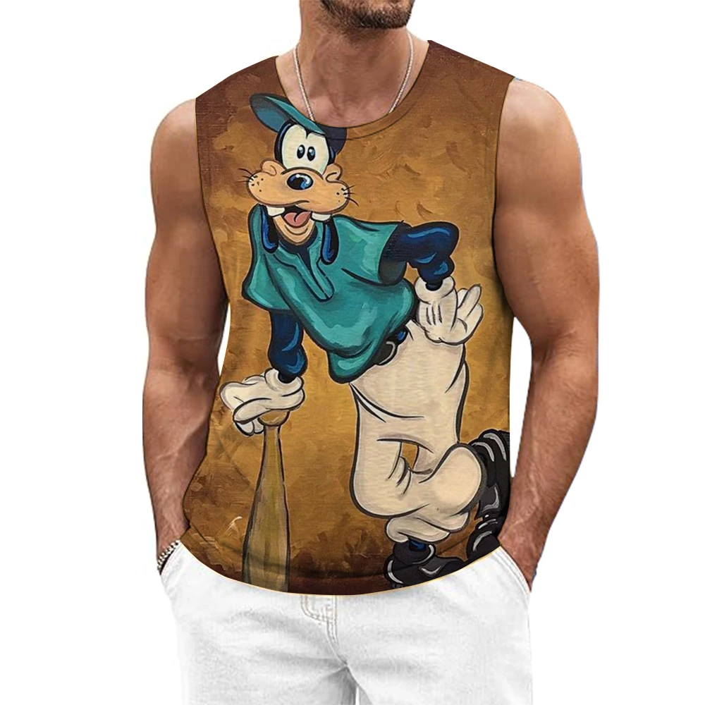 MensGoofy مضحك طباعة تانك القمم موضة الصيف بلا أكمام سترة رياضية غير رسمية فضفاضة سريعة الجافة تنفس تيز الملابس