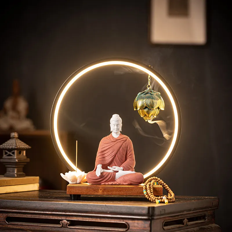Zen Buddhist Supplies Perfume Incense Burner Holder Incense Stand Burner Waterfall Buddhist Religious Item Offering Incensario