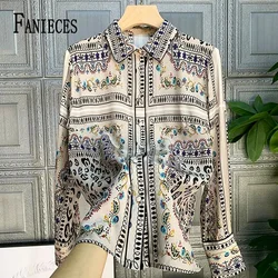 FANIECES Women Shirts And Blouses 2023 Autumn Long Sleeve Vintage Shirt Casual Feminine Blouse OL Style Blusa Mujer Moda 2023