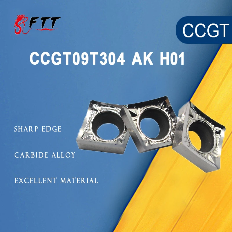 CCGT09T304 AK H01 CCGT 09T304 lama da taglio in alluminio inserto utensile da taglio utensile da tornio utensili CNC AL + TIN lega di legno