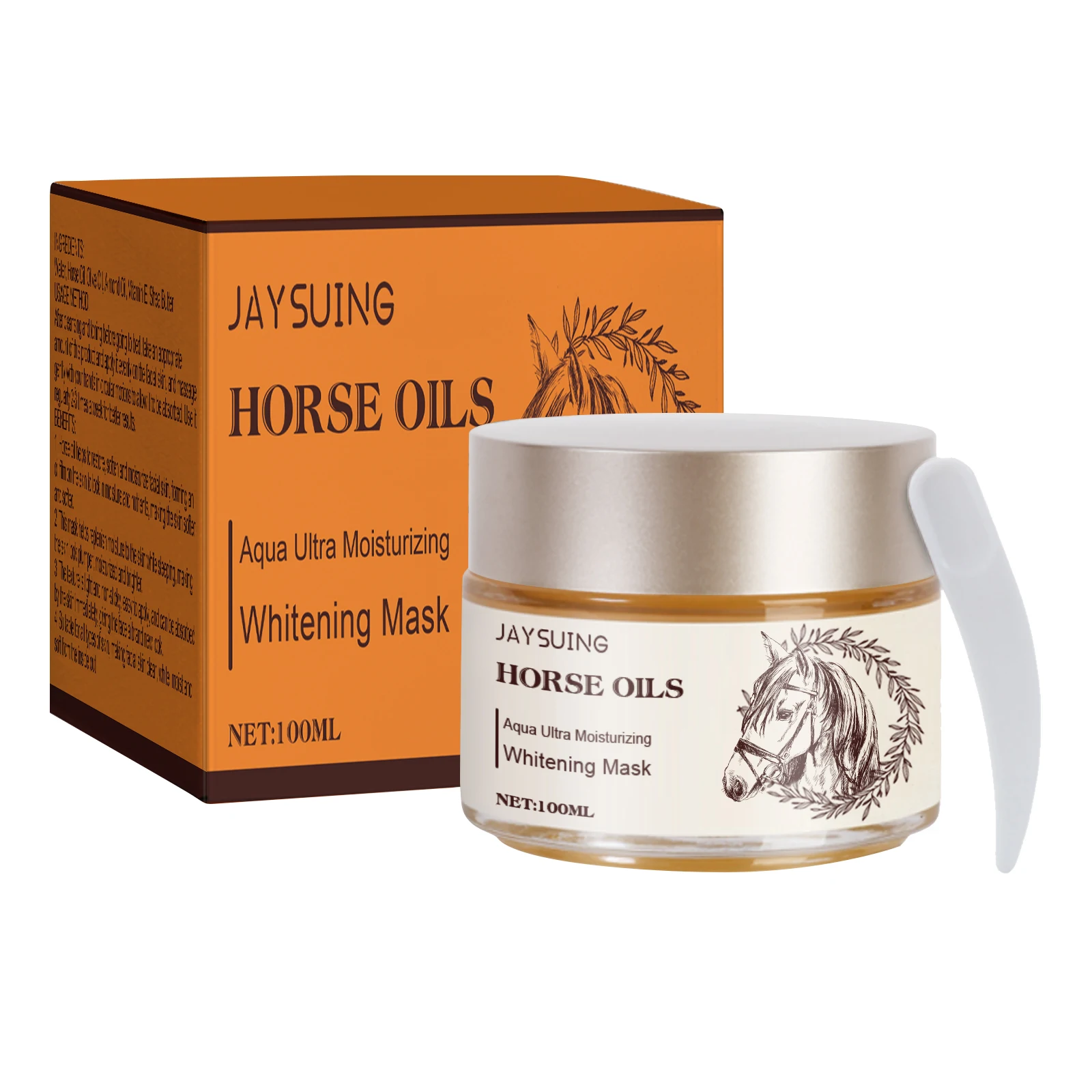 Horse Oil Brightening Sleeping Mask Lightening Skin Tone Improve Dullness Moisturizing Soften Face Absorbable Skin Care Mask Gel