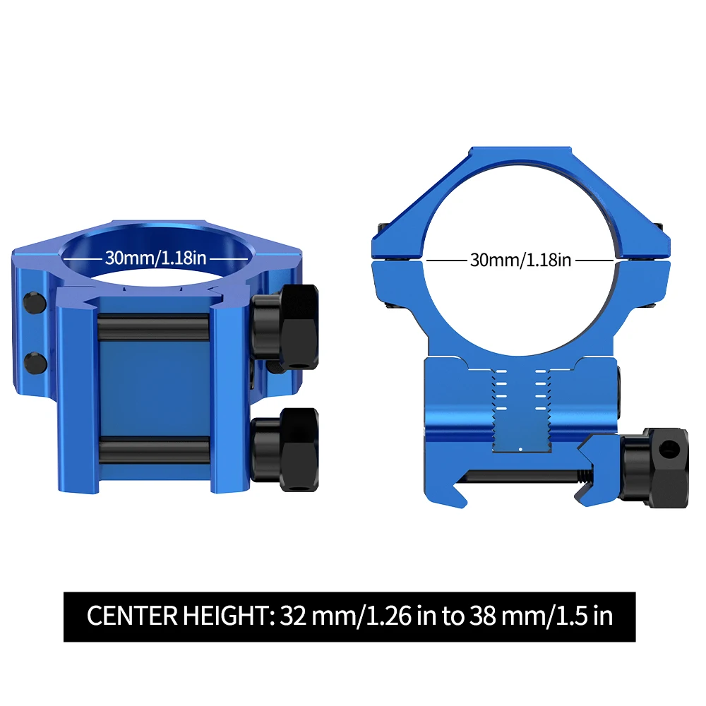 WESTHUNTER Einstellbare Profil Picatinny Zielfernrohr Ringe 1 ''/30mm Center Höhe 32 Zu 38mm Einstellen Optische Sehenswürdigkeiten 20mm Schiene Montieren 5