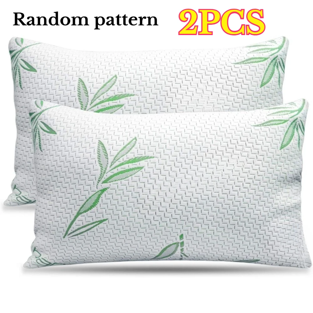 2pcs Cooling Shredded Memory Foam Pillows with Removable Cover for Back, Stomach & Side Sleepers, Rayon Derived from Bamboo