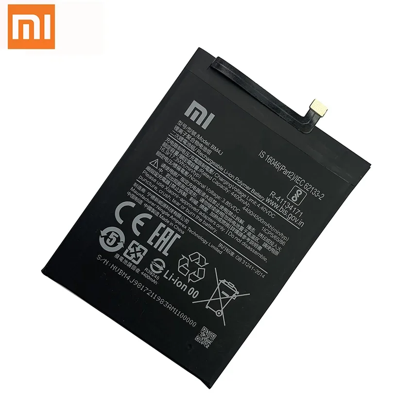 100% batteria originale Xiao mi BM4J 4500mAh per batterie di ricambio per telefono Xiaomi Redmi Note 8 Pro di alta qualità