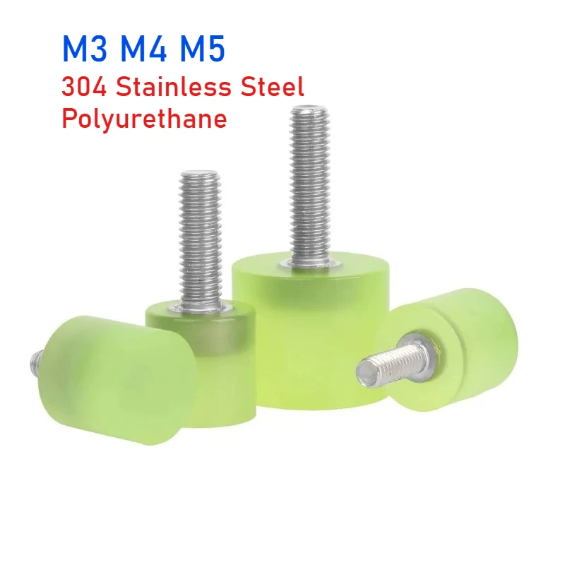 

M3 M4 M5 SUS304 Stainless Steel Polyurethane Coated Screw Buffer Anti-collision Cylindrical Head Rubber Head Stop Bolts