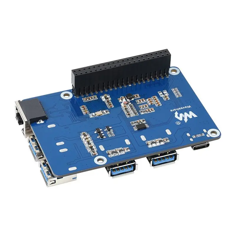 Waveshare Forraspberry Pi USB HUB Expansion Board USB 3.2 Gen1 HUB Gigabit ETH HAT Driver-Free Forraspberry Pi 4