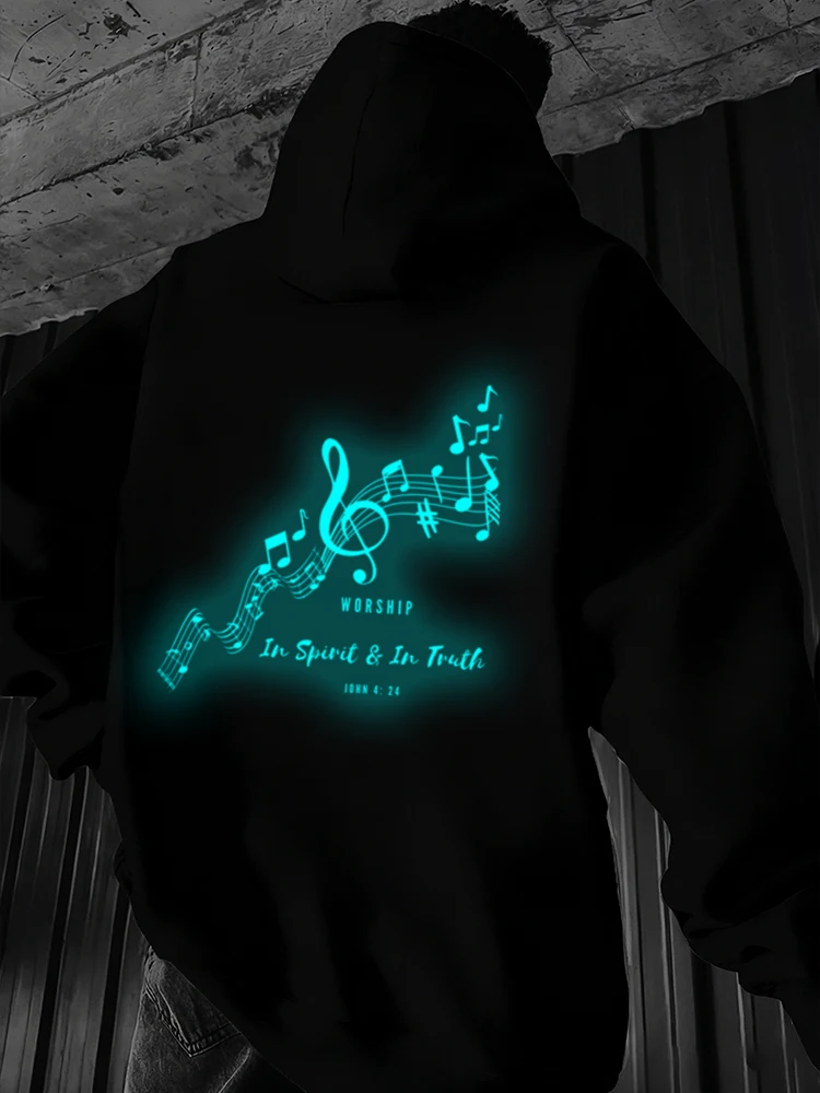 

Music Lover Gifts Musical Note Hoodies Women Men Vintage DJ Printed Streetwear Long Sleeve Unisex Hoody