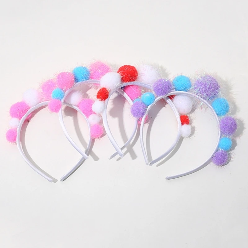 pom poms bandana pom pom hairband ano festa headwear para menina