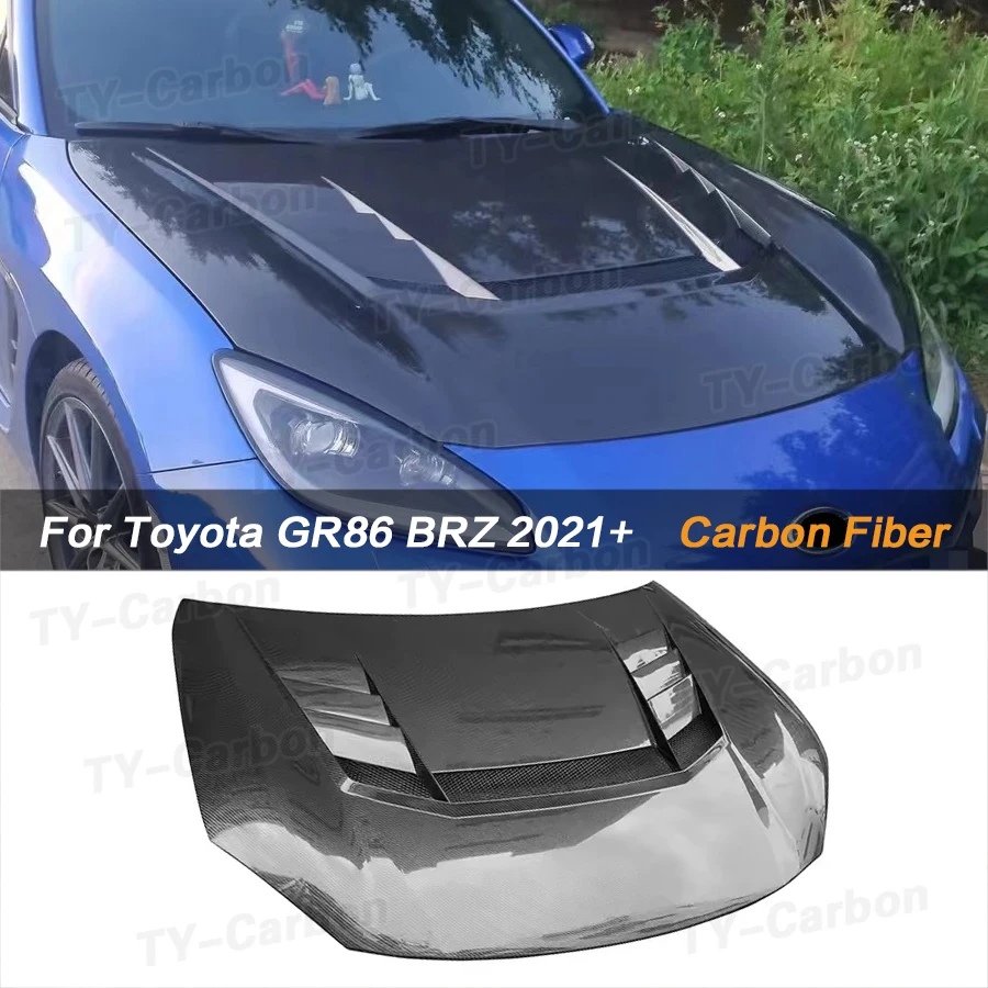 

Высококачественный передний капот из настоящего углеродного волокна для Toyota GR86 ZN8 BRZ ZD8 2021+ автомобиля, передний капот двигателя, обвес