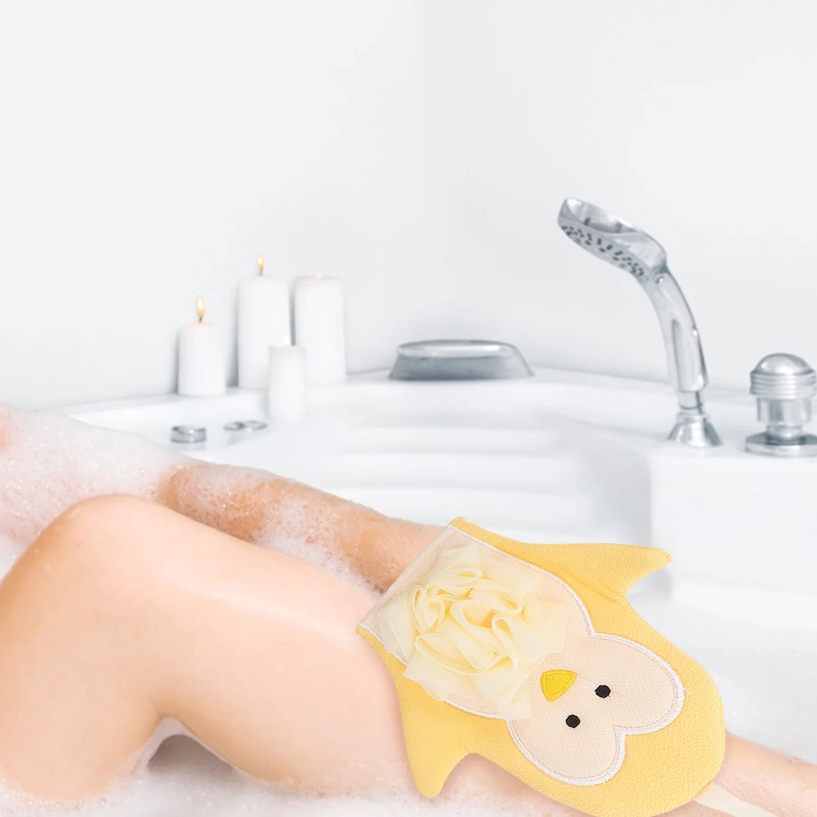 2 uds toalla guantes de baño de dibujos animados toallas de bebé jabón corporal fregado ducha manoplas limpias limpieza exfoliante