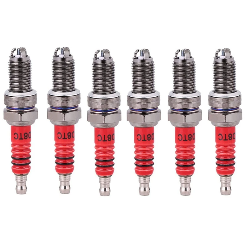 

6 Pcs 3-Electrode Spark Plug D8TC For 125Cc 150Cc 200Cc 250Cc Motorcycle Scooter ATV Quads