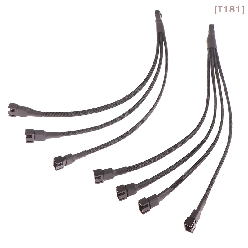 [E] 1Pc Fan Splitter Cable 4pin Adapter Cable 1 to 1 2 3 4 Computer CPU Fan Splitter PC Fan Extension Power  Accessories