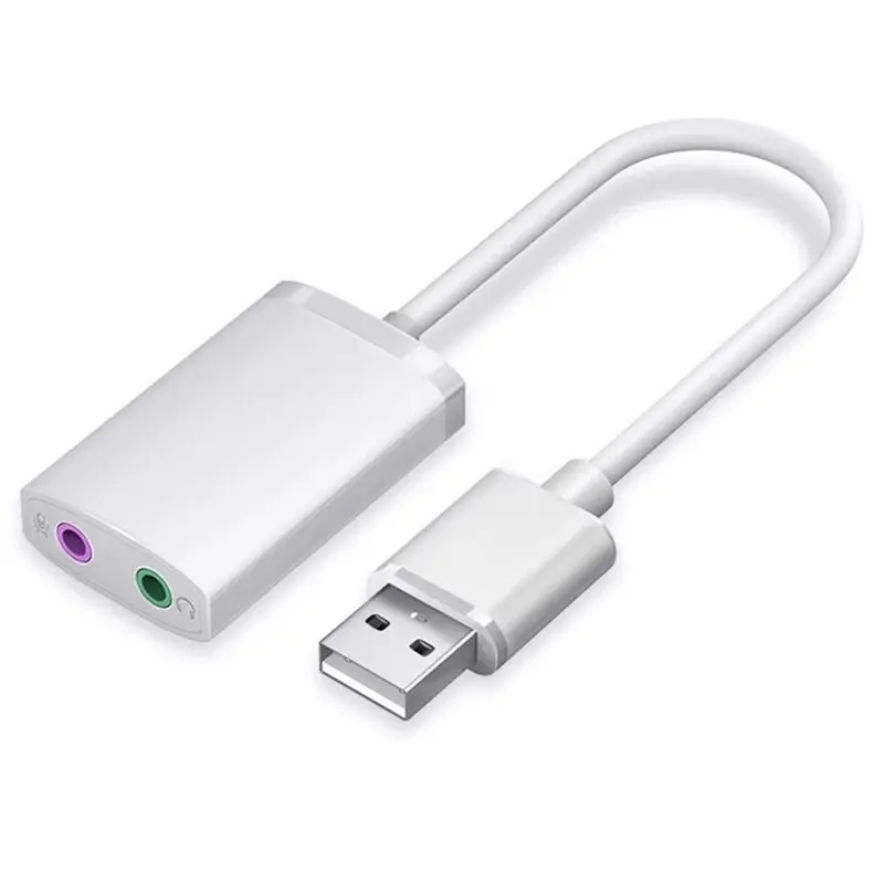 

Внешний адаптер USB-звуковой карты с разъемом для наушников и микрофона 3,5 мм, звуковая карта Plug and Play, подходящая для компьютера