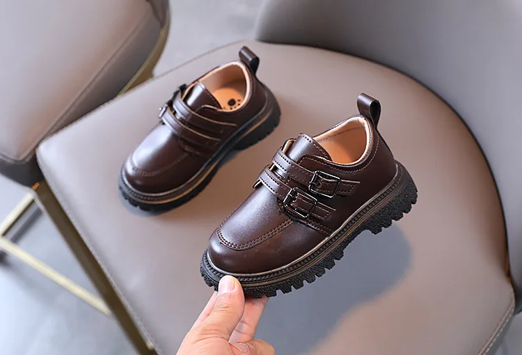 2026 Kinder Herbst Lederschuhe Lässige Schulschuhe für Jungen und Mädchen Einzelschuh Größe 21-30 Kleinkind Schwarz Braun Runde Zehenpartie Freizeitschuhe für Kinder – Detail 6