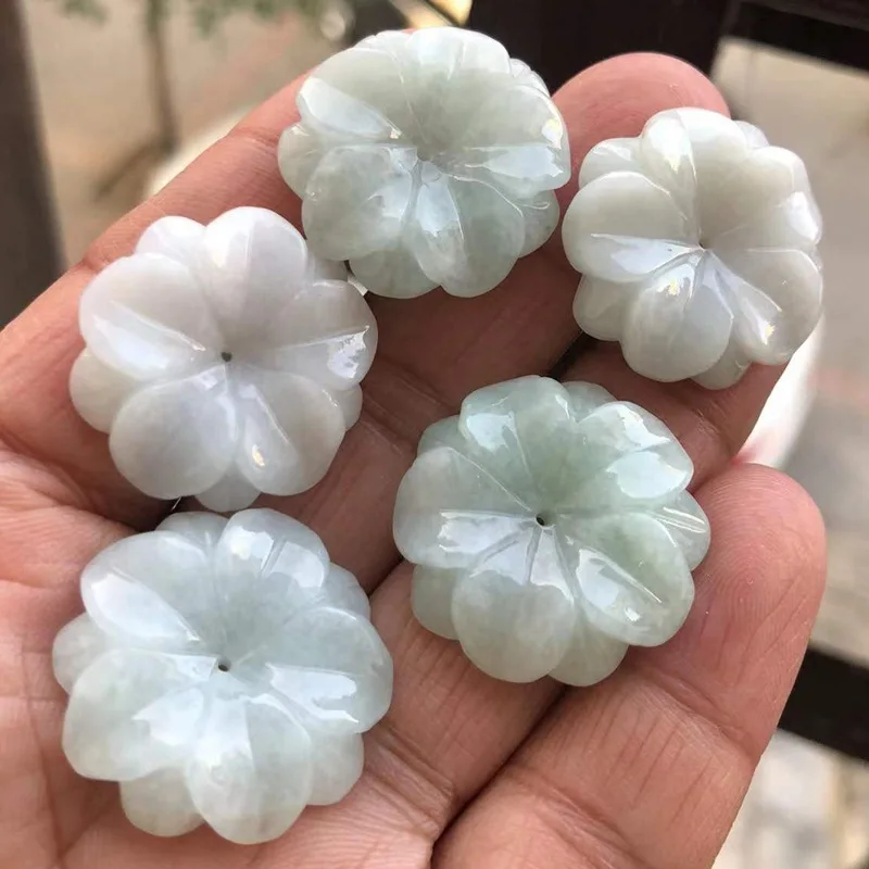 

1pcs Jade A Lucky Flower Loose Beads DIY Accessories Flower Loose Parts