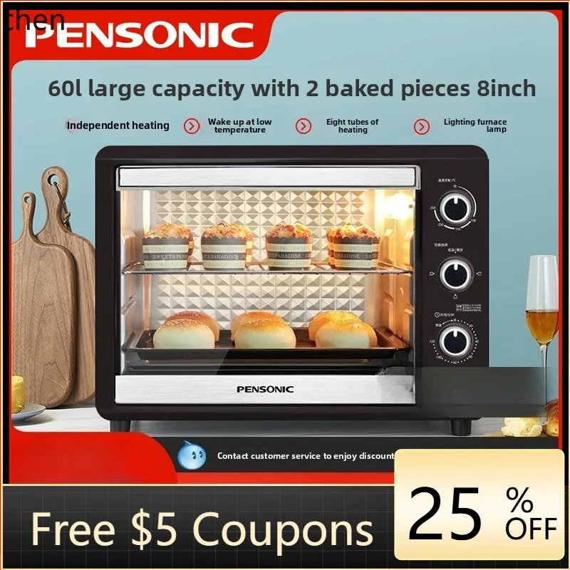 

KX Pansery Electric Oven Large Capacity Commercial Oven 60 Liters Multifunctional Baking Independent Temperature Control