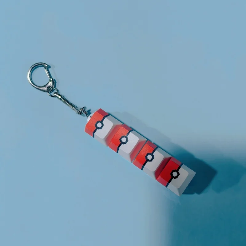 Niedlicher Anime-Pokéball-Leucht-Fidget-Schlüsselanhänger, Mini-Mechanischer-Schalter-Klicker, Stressabbau-Spielzeug-Schlüsselring für Sammler – Detail 3