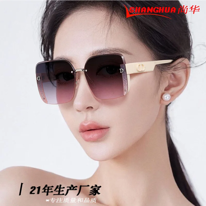 

2025 Fashion Sunglasses for Women Oversized Rimless Sun Glasses Ladies Sunglass Gafas De Sol Eyeglasses Lentes De Sol Mujer
