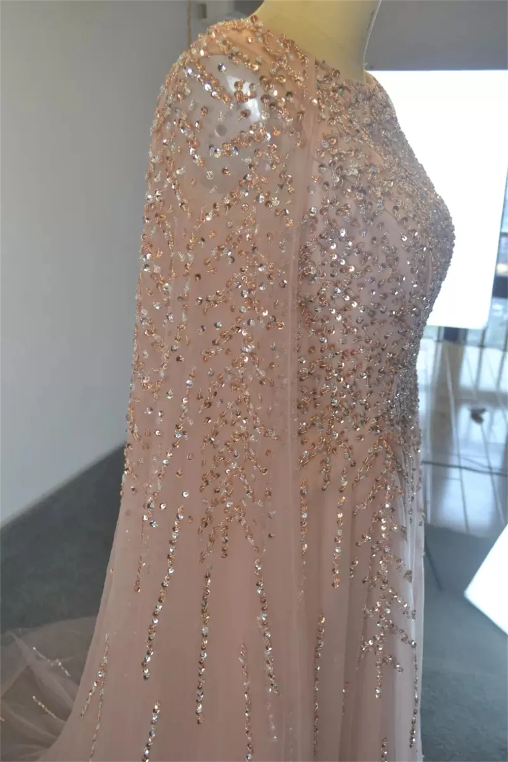 Muçulmanos Xale sem mangas até o chão, vestido feminino com gola O, xale personalizado, festa formal à noite, vestidos de baile, apliques de escova, 2022