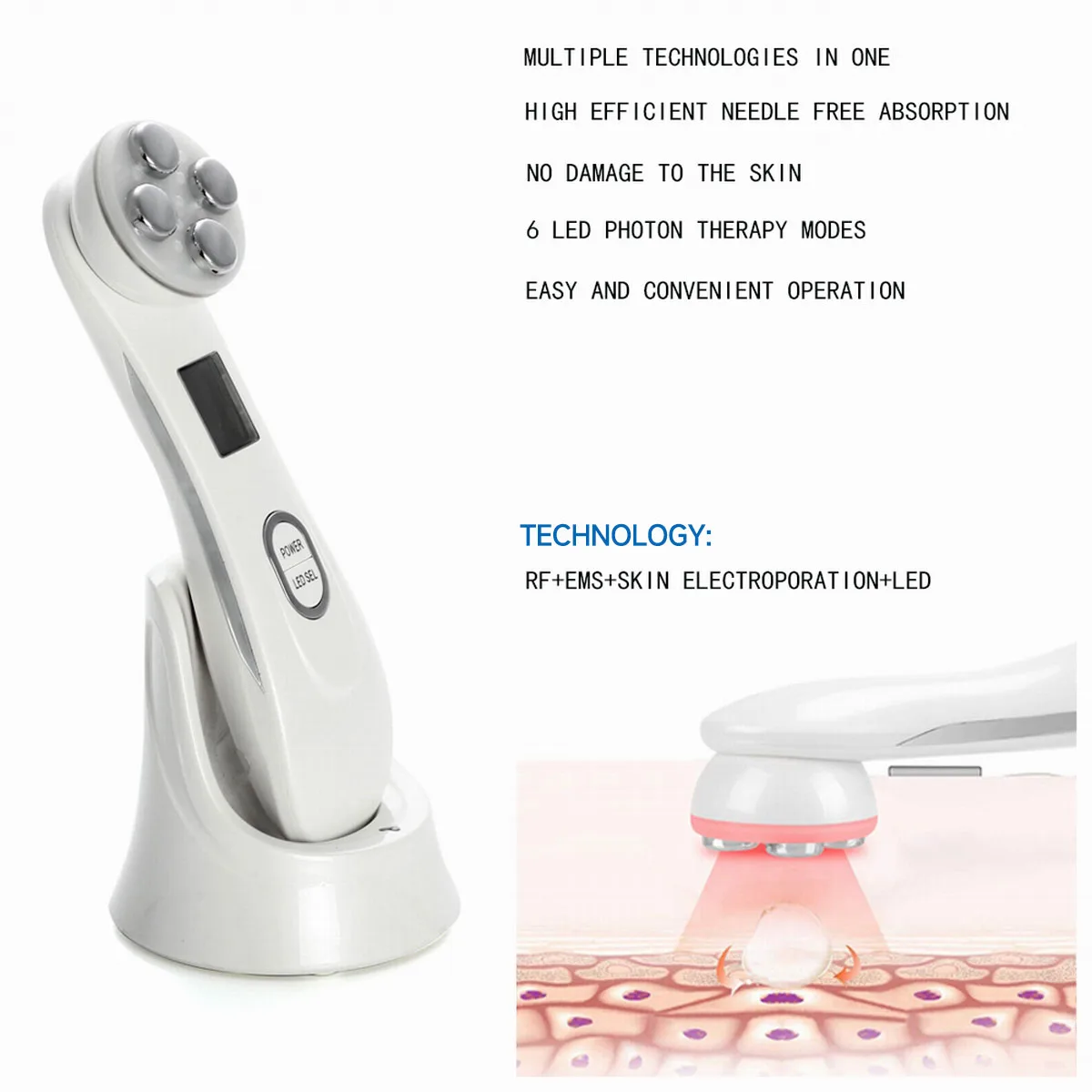 Newgaga Ems Nek Gezicht Tillen Schoonheidsapparaat Vibrator Massager Led Fotontherapie Huid Strakker Rimpelverwijdering Huidverzorgingstools