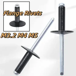 M3.2 M4 M5 Aluminum Black Blind rivets Large Flange Rivets pull Cap Rivets 10/20/30pcs