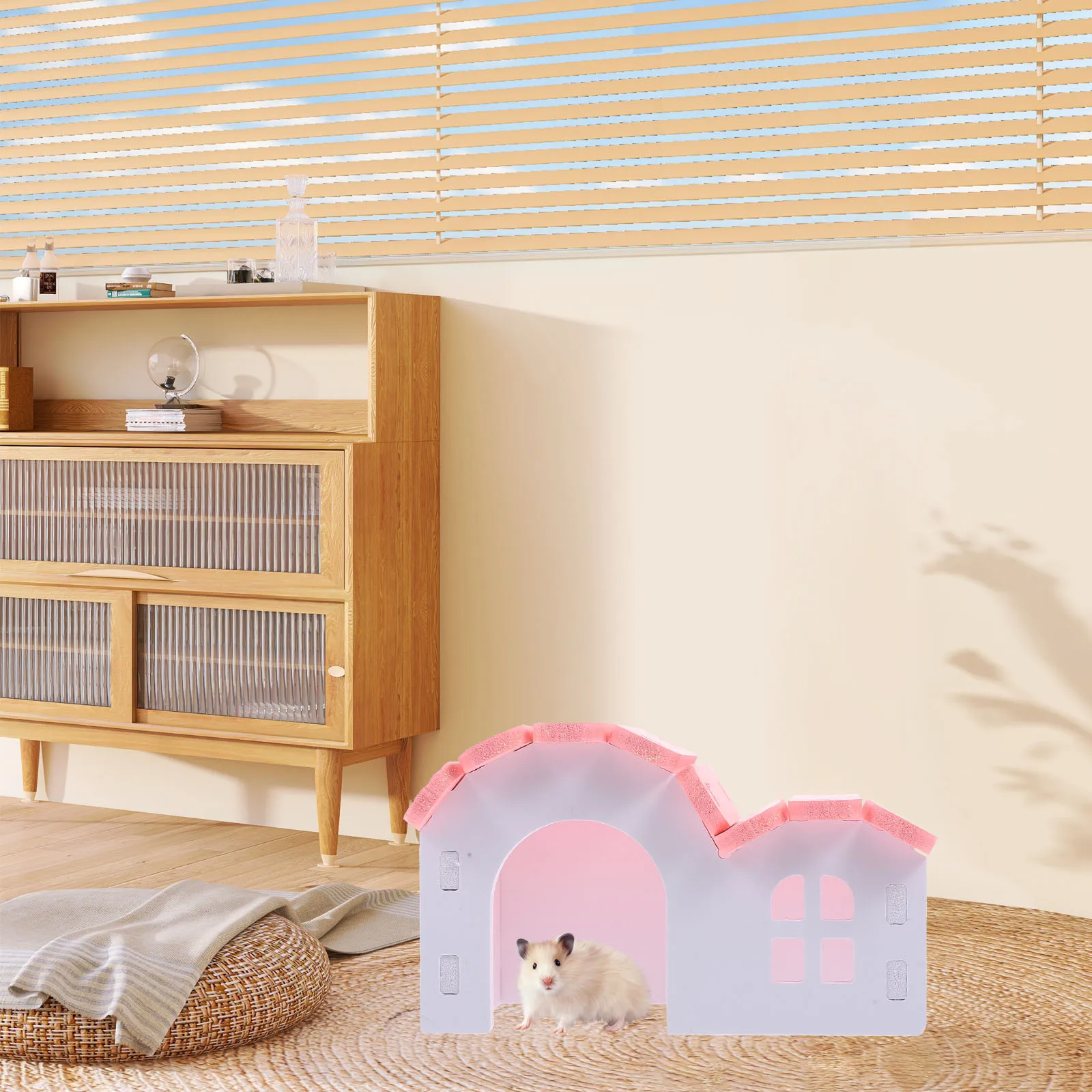 

PVC Hamster House Multi-Use Sleeping Shelter for Small Animals Hideout Nest for Guinea Pig Rat Rabbit Pet Habitat Cage Decor