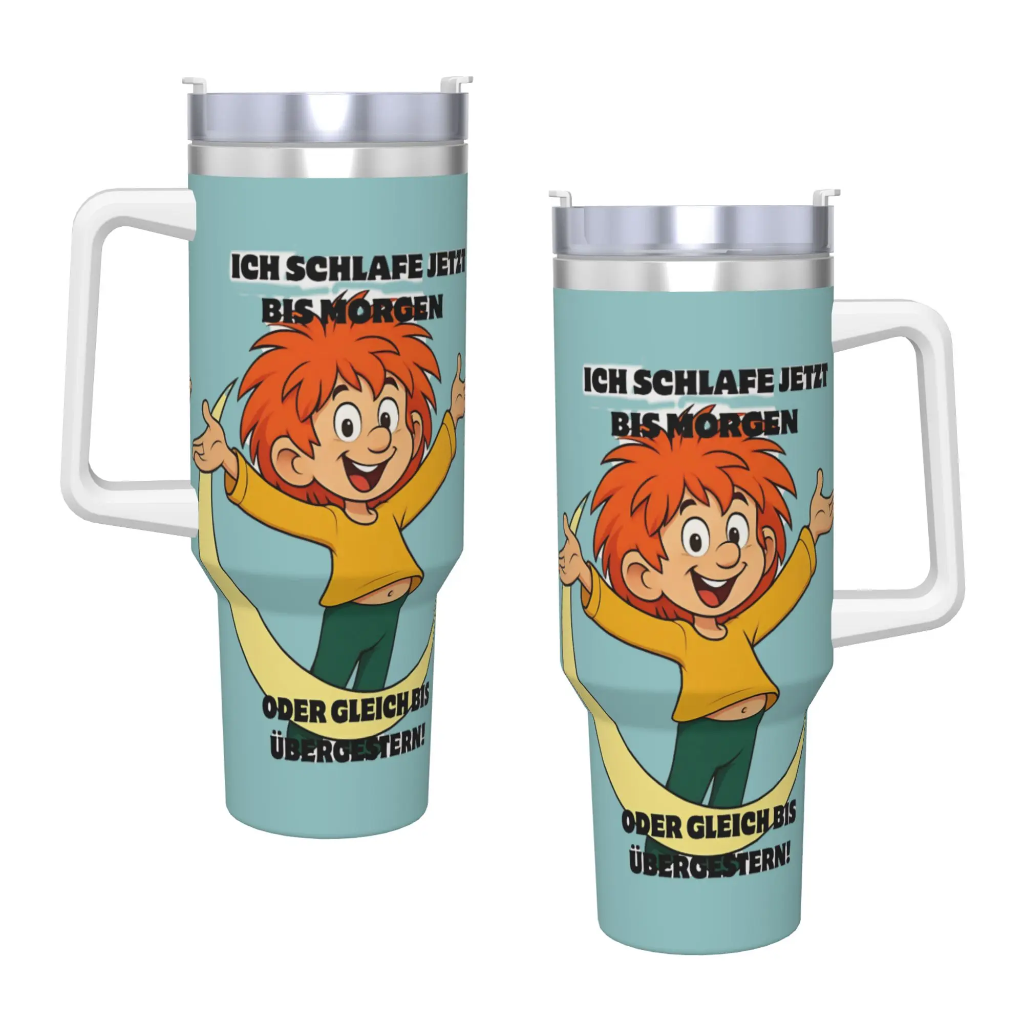 Stainless Steel Tumbler Pumuckl   Thermal Mug  Leakproof Hot Drinks Car Mugs Travelist Graphic Water Bottle