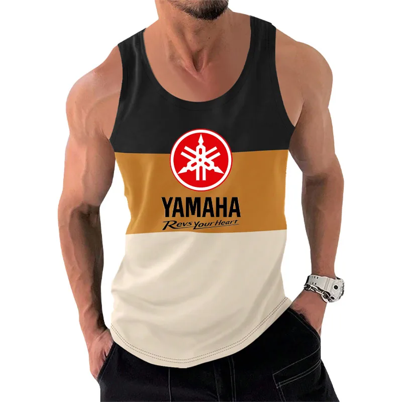 

YAMAHA Logo Athletics Tank Top Running Vests Speed Sports Fitness Shirts Guys Sleeveless Mens Clothing Athlete Track Field Singl