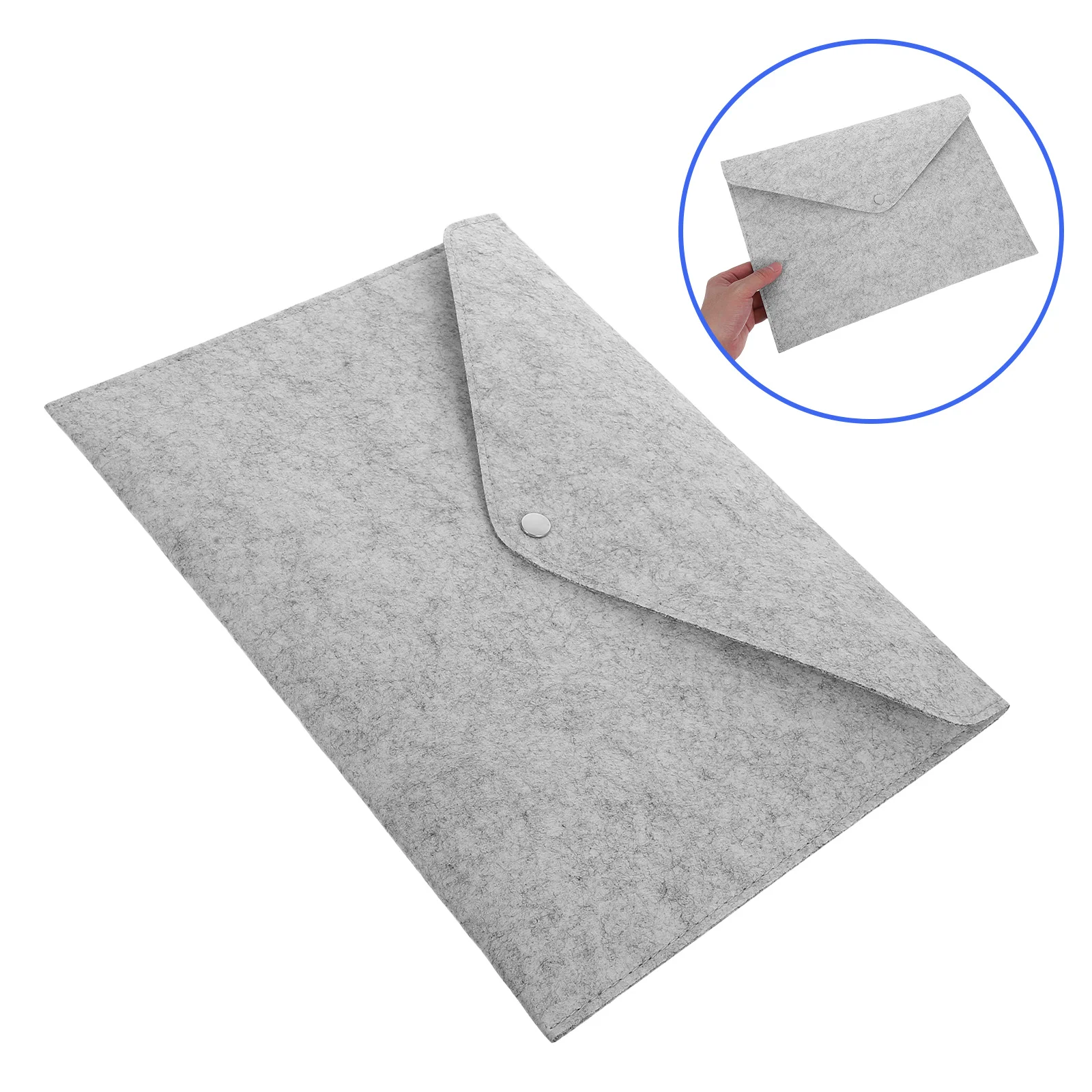 

Button Closure Felt File Folder A4 34X25X0.5Cm Dark Grey Light Grey Document Carrier Bag Large Capacity Paper Organizer For