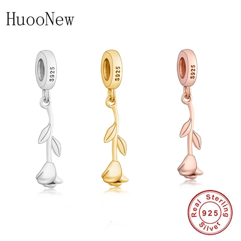 

Женский браслет из серебра 925 пробы, с бусинами из розового золота