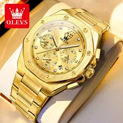 OLEVS 3626 Quartz Fashion Watch Gift Stainless Steel Watchband Round-dial Wristwatch Calendar Luminous Small second