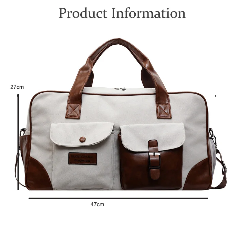 กระเป๋าเดินทางผ้าแคนวาสขนาดใหญ่ Buylor สำหรับผู้ชาย กระเป๋าใส่เสื้อผ้าผู้หญิง กระเป๋าโยคะ ฟิตเนส กระเป๋าอเนกประสงค์ กระเป๋าถือสำหรับเดินทางค้างคืน